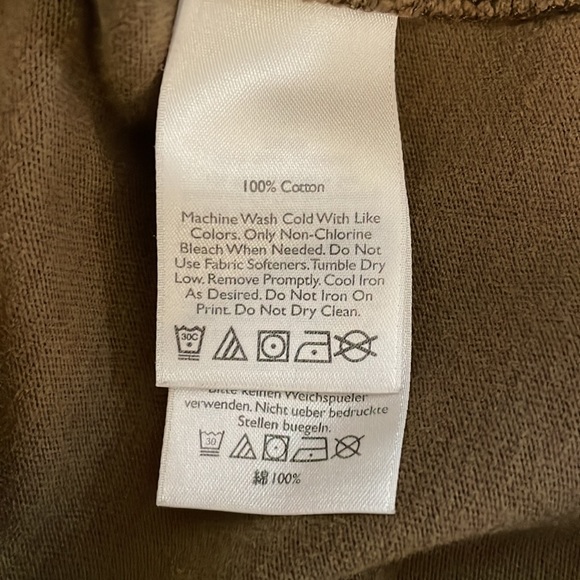 Eddie Bauer Long Sleeve, Henley, Tan, Large Tall - Picture 7 of 9